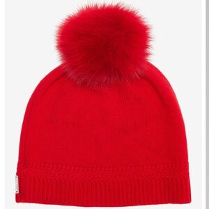 Gorski Knit Cashmere Hat with Fox Fur Pompom